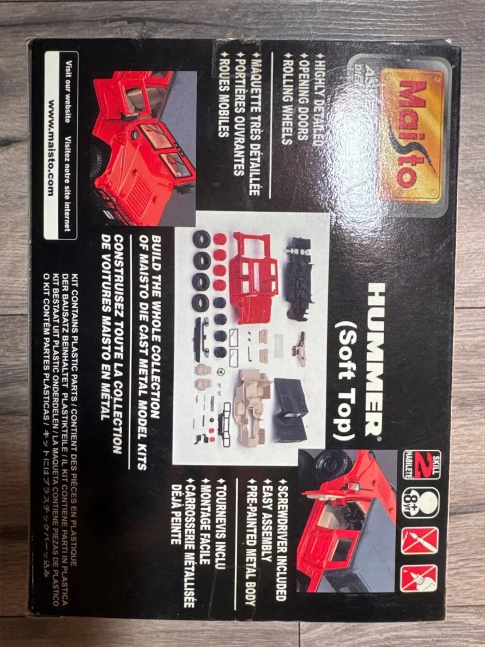 Maisto 1:27 Hummer Soft Top Assembly Line Model Kit With Bonus Wheels
